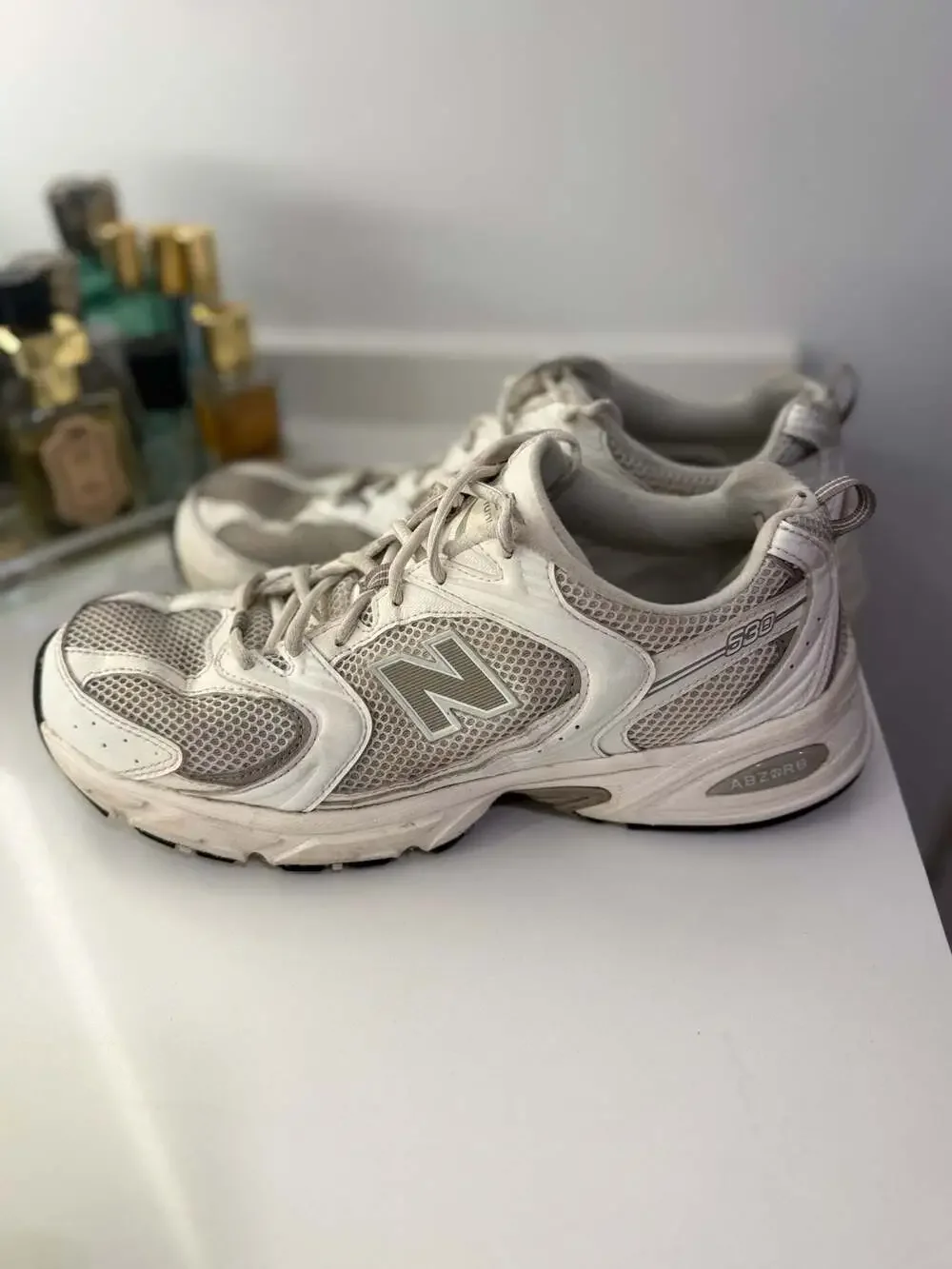 New Balance 530 White Silver Metallic Running Shoes Size 10 US Men